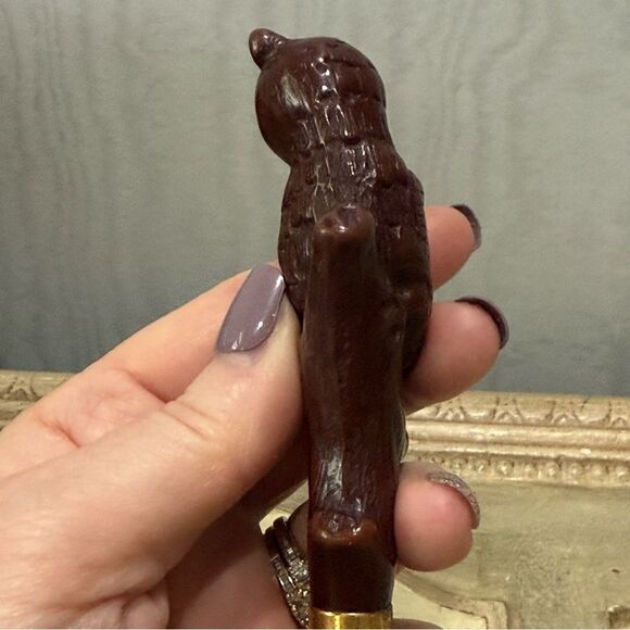 Vintage 70s Look Groovy Owl Figurine Brass Bottle Opener Adorable - Picture 6 of 16